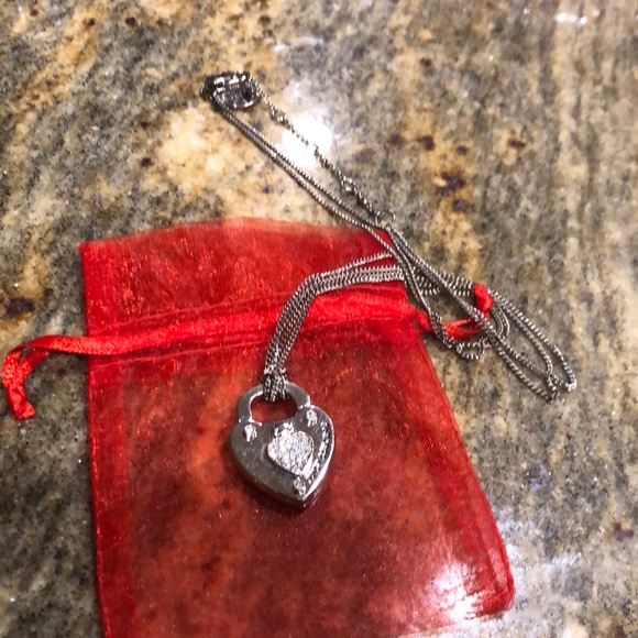 Juicy couture silver heart shaped necklace